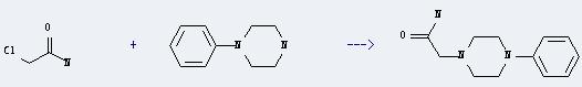 Chloroacetamide can react with 1-phenyl-piperazine to get (4-phenyl-piperazino)-acetic acid amide